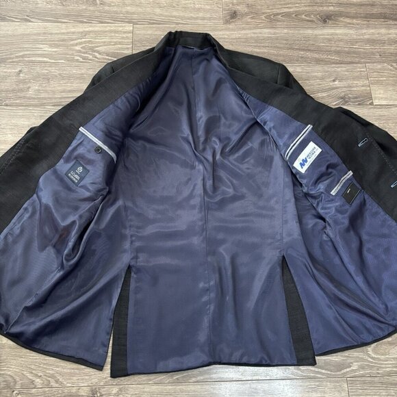 S. Cohen Montreal Mens Sport Coat Size 42R Long Navy Blue Wool Silk Blazer Paulo - Picture 7 of 16